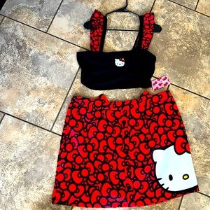 SHEIN X HELLO KITTY AND FRIENDS SKIRT SET